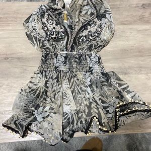 Ramy Brook Tanya V neck floral romper